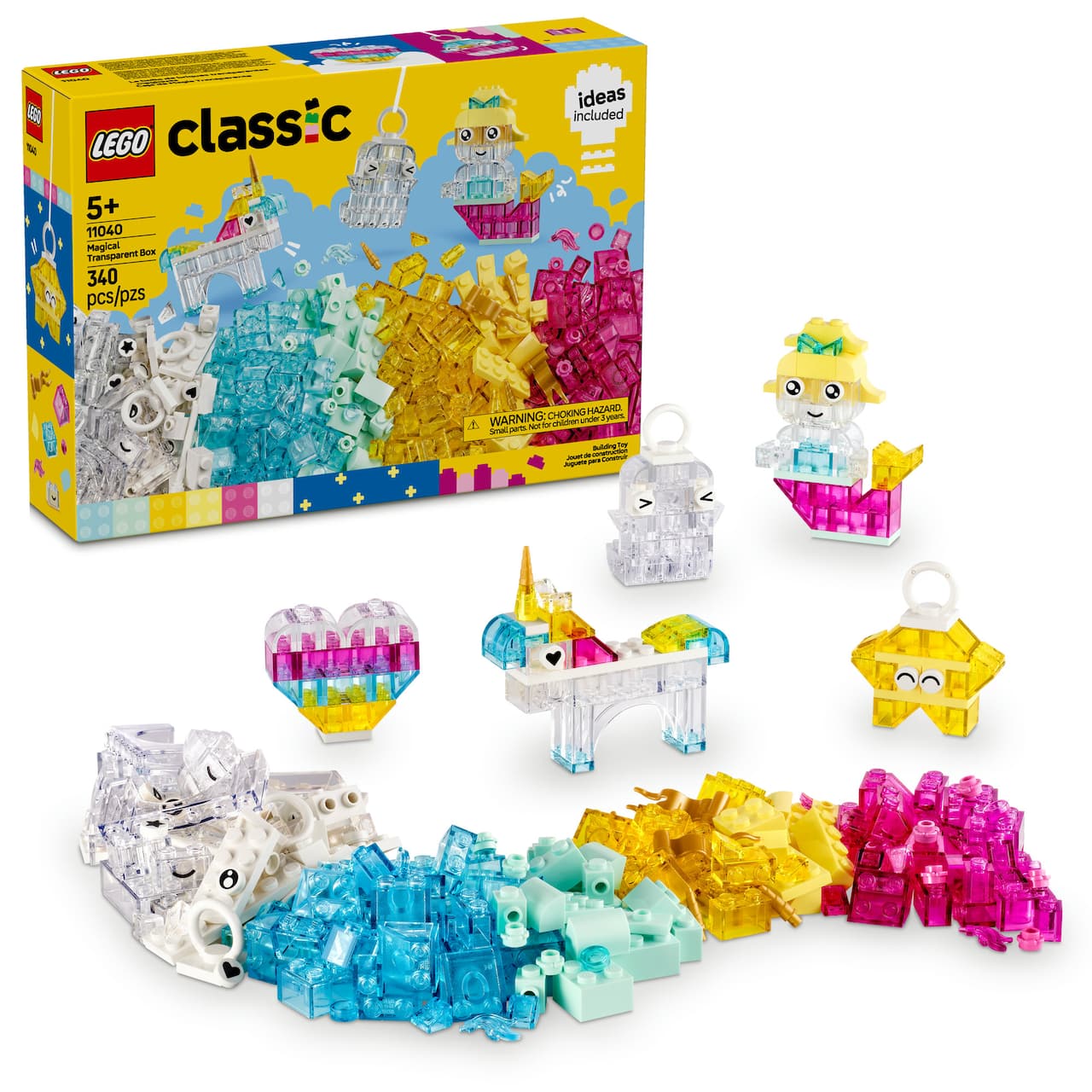 LEGO® Classic Magical Transparent Box, Colorful Building Bricks Toy 11040